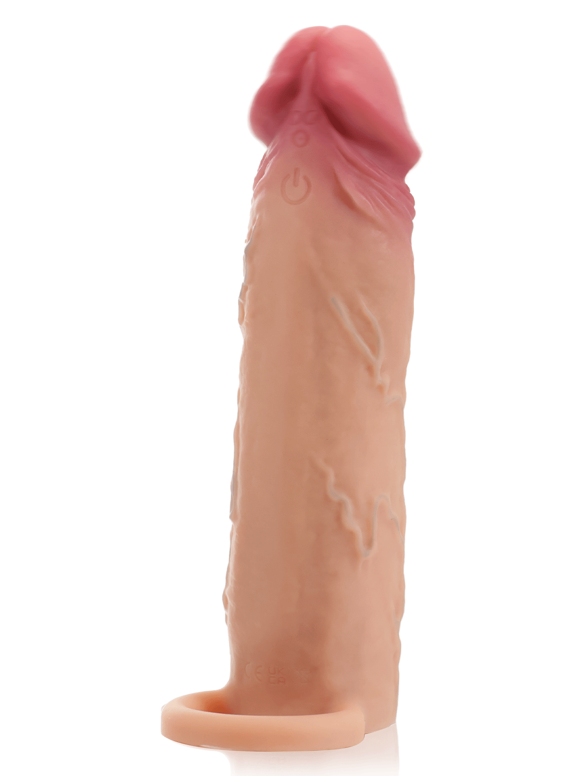 7.4” x 1.8” Flesh Sliding Skin Vibrating Cock Sleeve