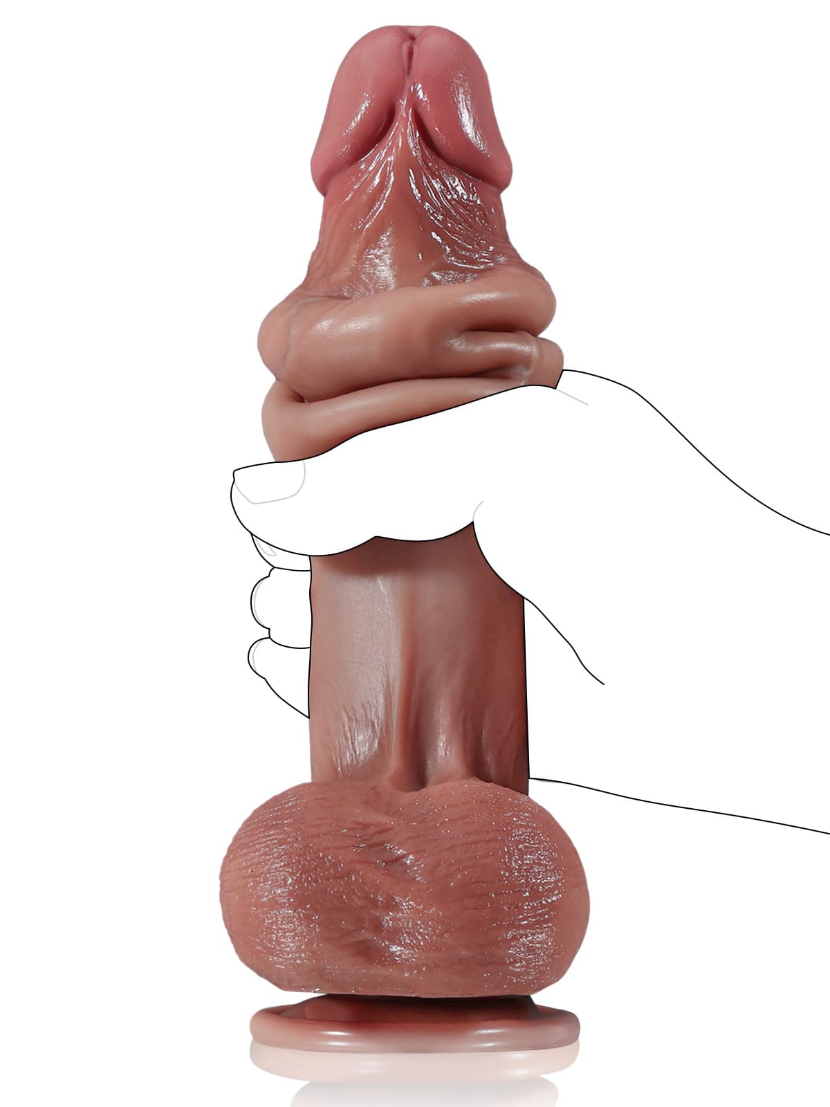 Billy 8.4” x 1.8” Sliding Skin Dildo With Moving Balls