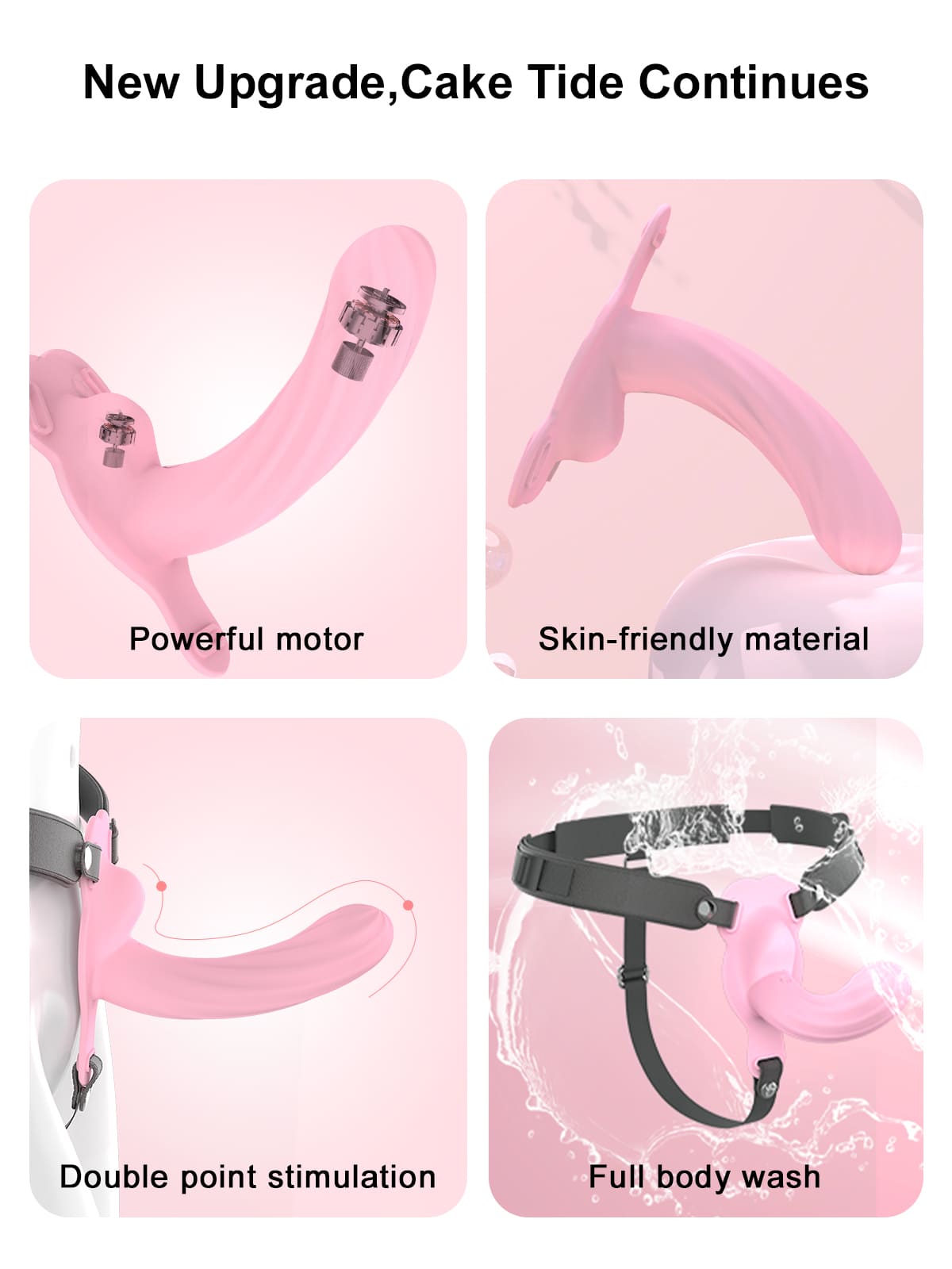 Curved G Spot Dildo Vibrating Strap On 10 Frequency Vibration Strap On Dildo - Wireless Remote Control
