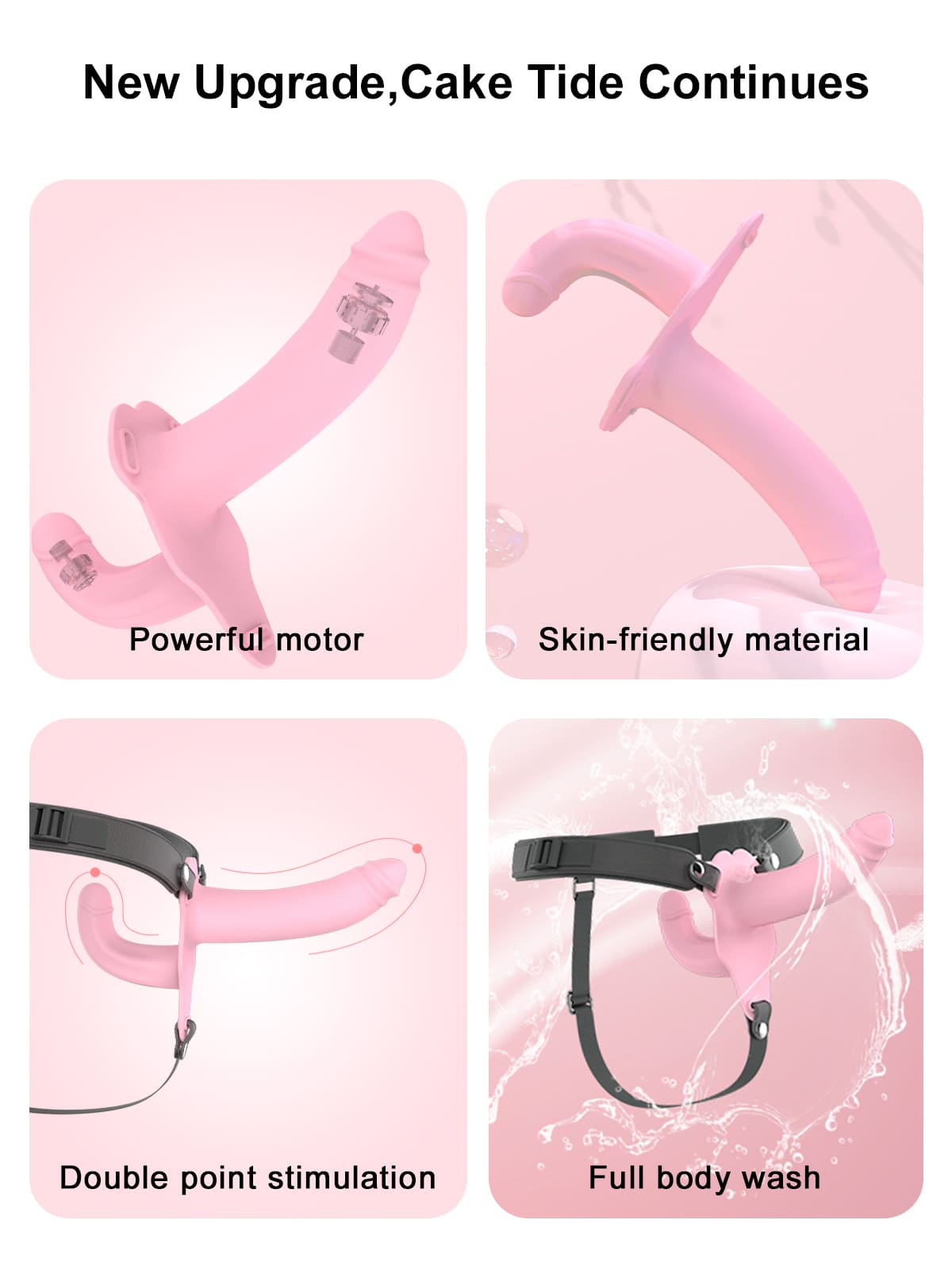 Lesbian Vibrating Strap On 10 Frequency Vibration Strap On Dildo - Wireless Remote Control