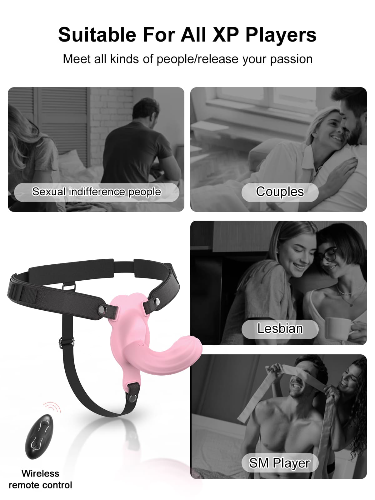 Curved G Spot Dildo Vibrating Strap On 10 Frequency Vibration Strap On Dildo - Wireless Remote Control