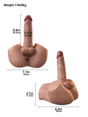 Ryder | 6.5" x 1.77" Realistic Torso Dildo with Booty Base and Anal Channel
