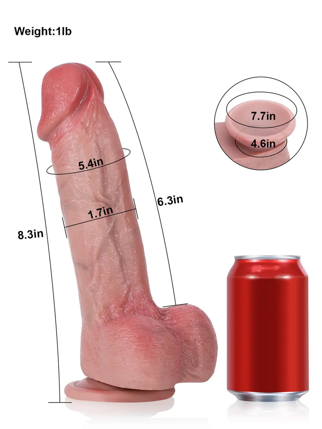 Jake | 8.3" x 1.7" - G Spot Flesh Curved Black Dildo With Metal Keel Bendable