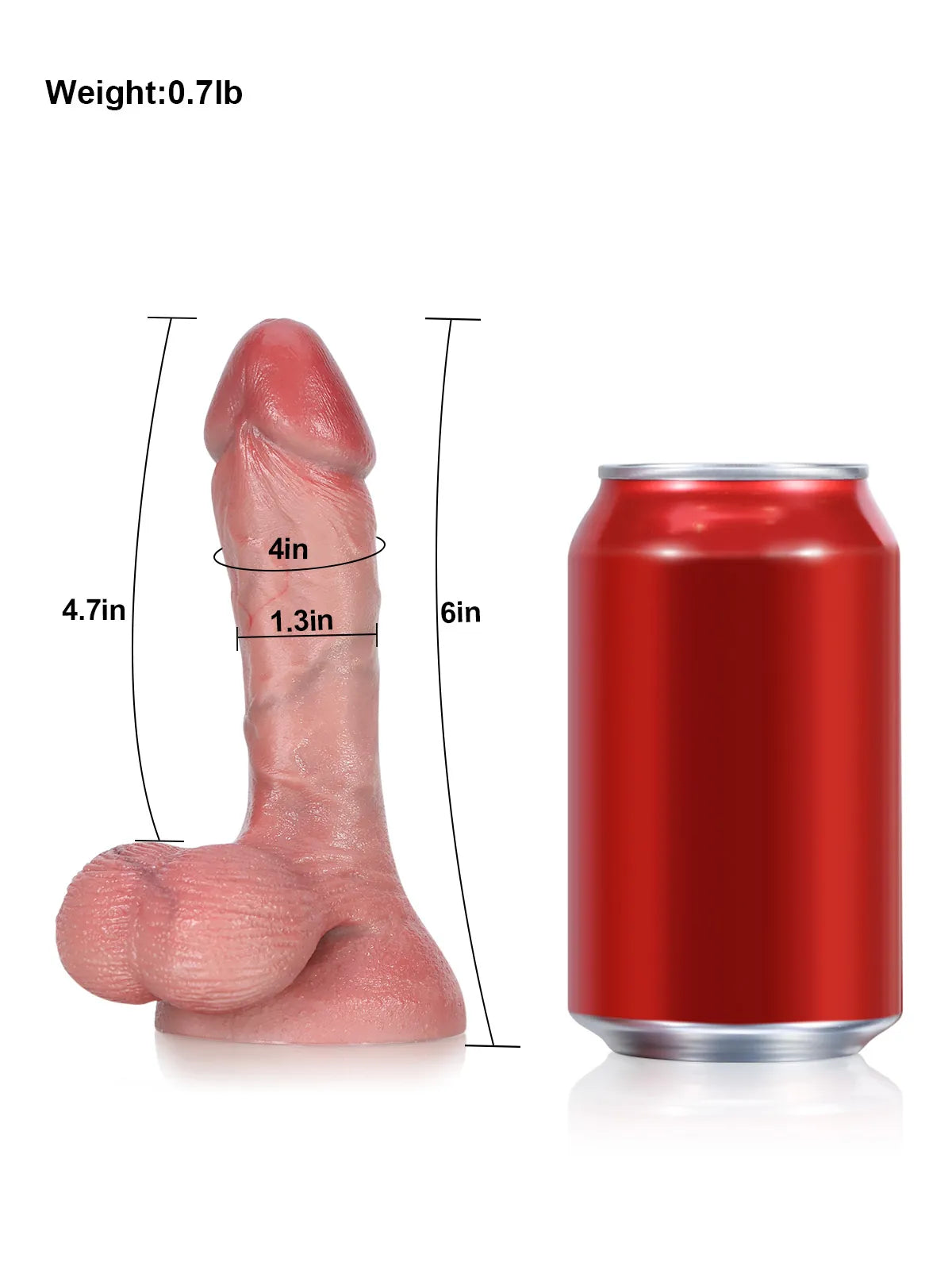 6" x 1.3" - Softest Flesh Like Small Penis Dildo With Swinging Saggy Balls