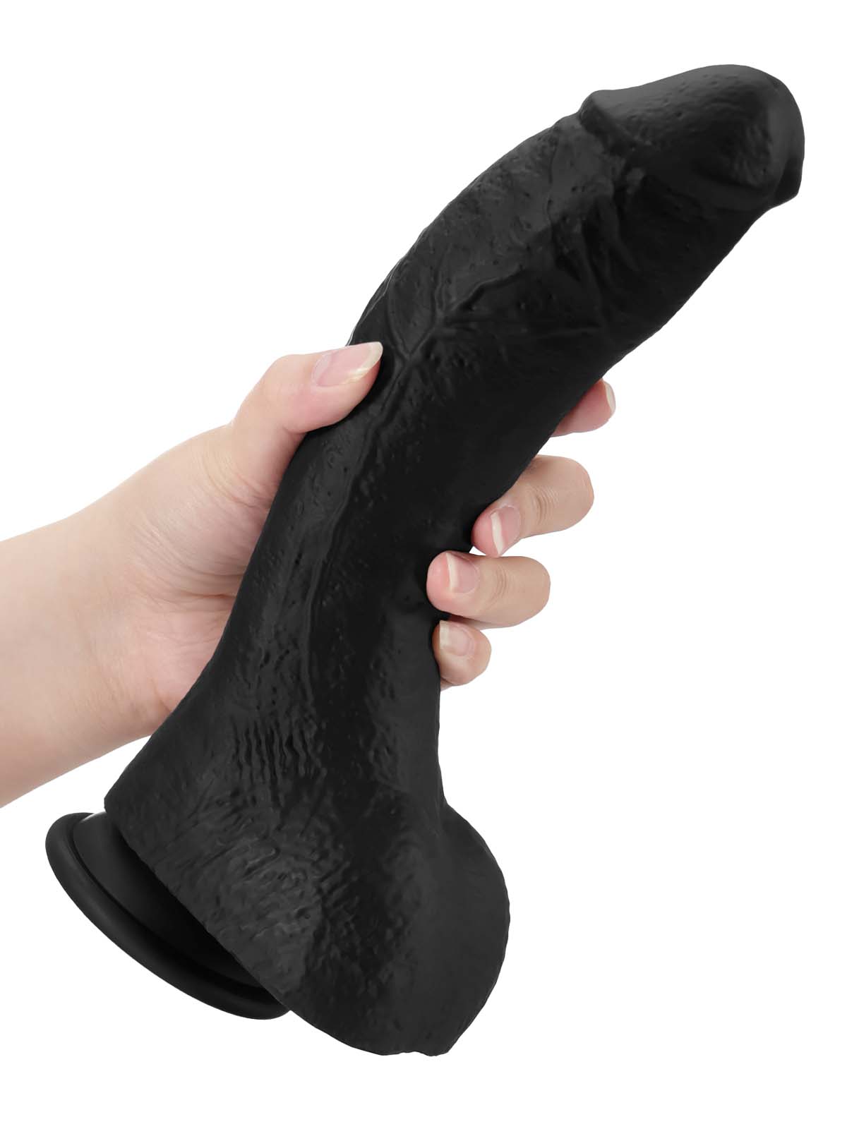 Jason 10" X 2" Luv BBC Black Soft Thick Curved Realistic Dildo