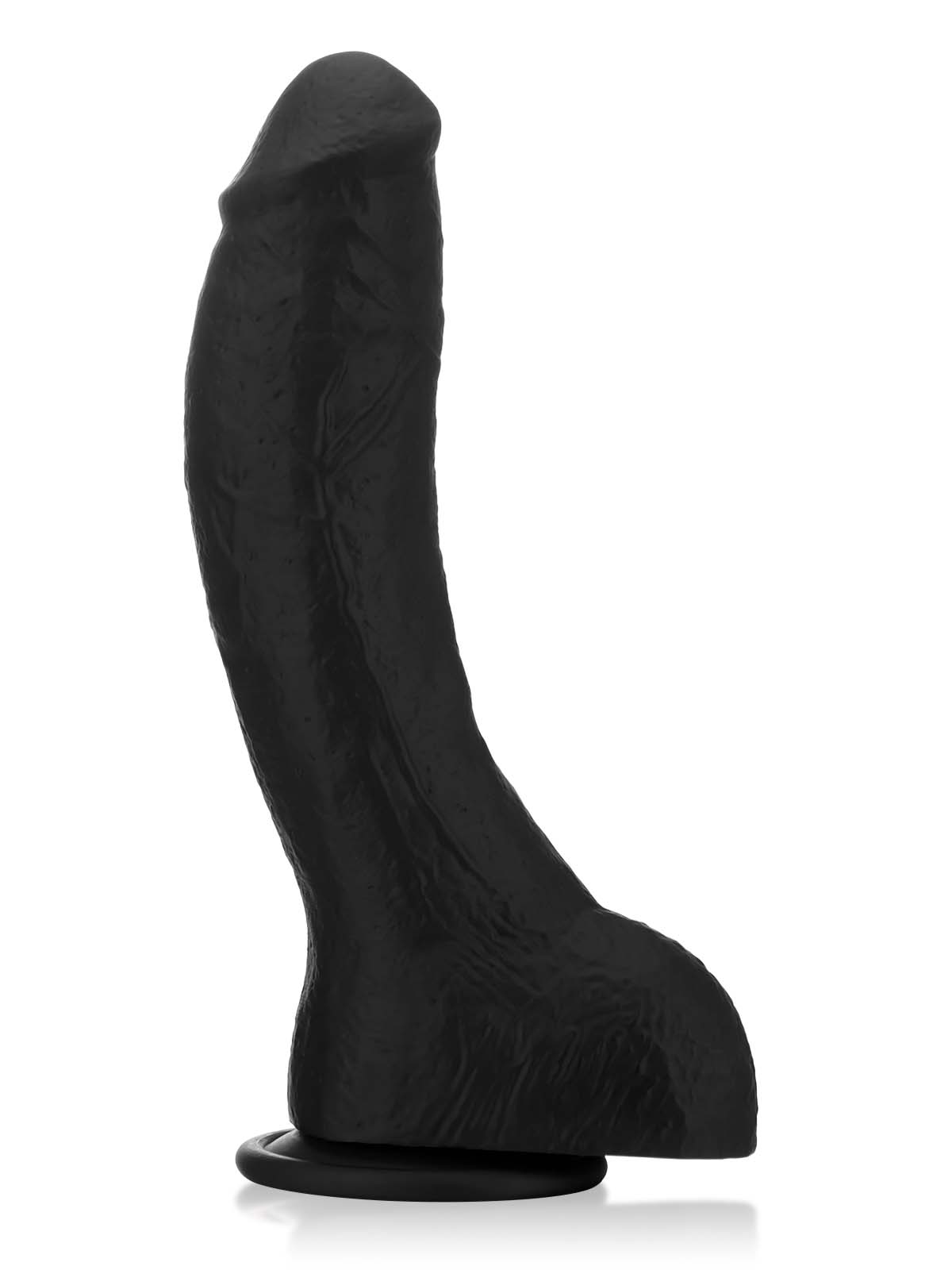 Jason 10" X 2" Luv BBC Black Soft Thick Curved Realistic Dildo