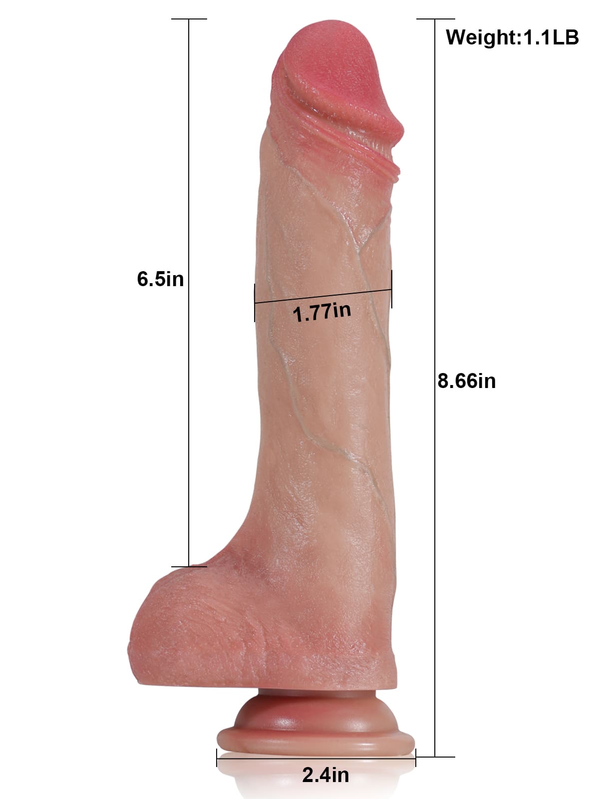 Benjamin Flesh Soft Sliding Skin Thrusting Dildo - 8.6*1.7 Inch