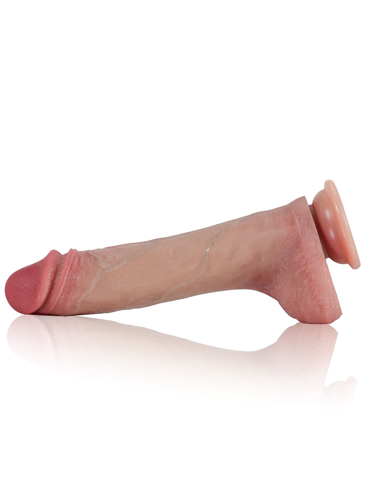 8.6” x 1.7” Flesh Soft Sliding Skin Thrusting Dildo