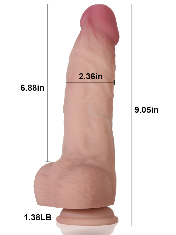Joe 9"x2.3" Cheap Brown Realistic Thick Fat Dildo