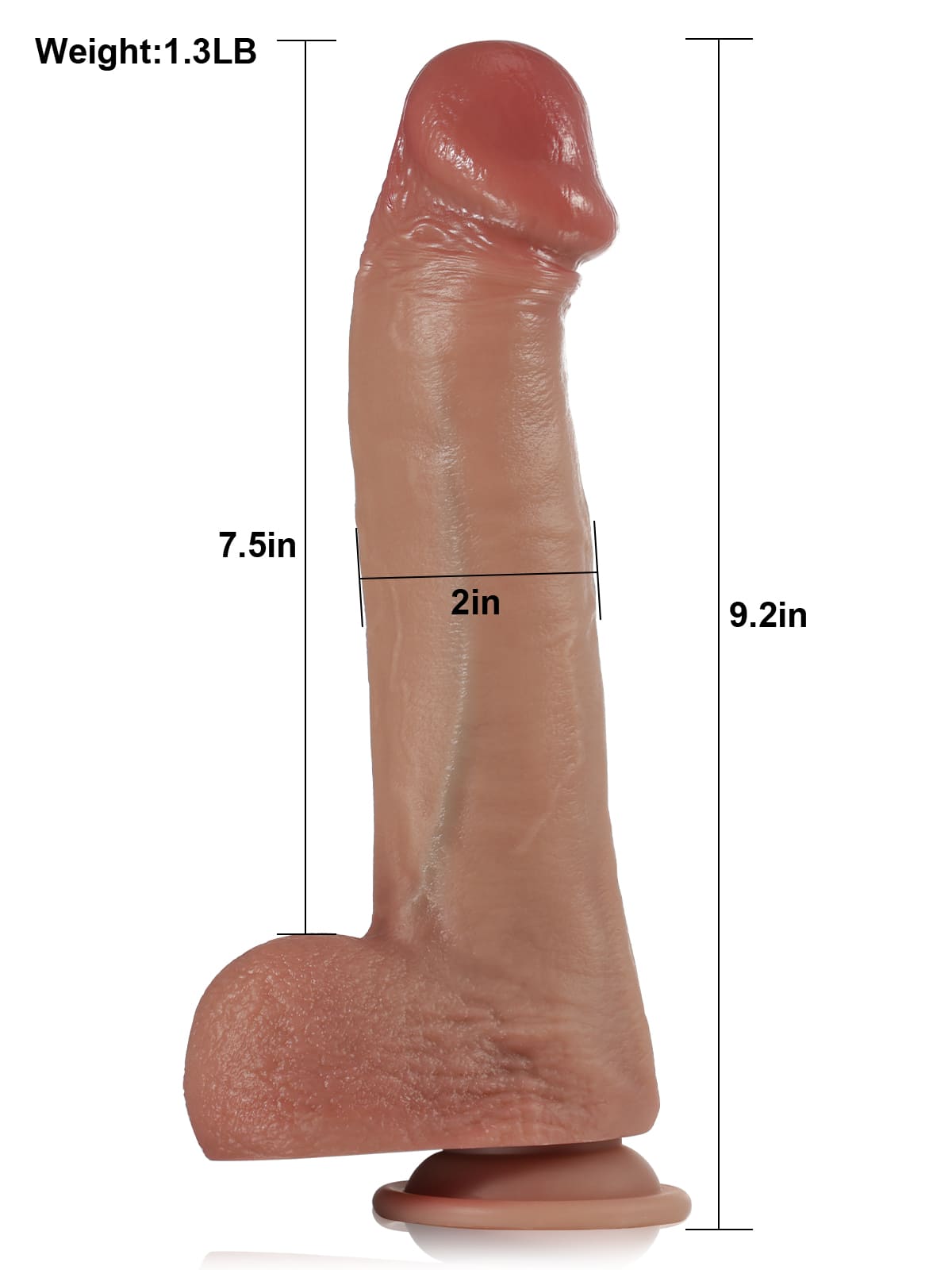 Craig 9.2" x 2" Fast Thrusting Pulsating Vibrating Heating Dildo