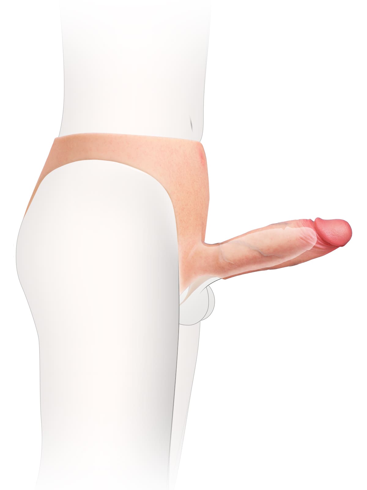 7.8" x 2" Wearable Hollow Strap-On Dildo For Women • For Men • Penis Extension • ED Cock Sleeve