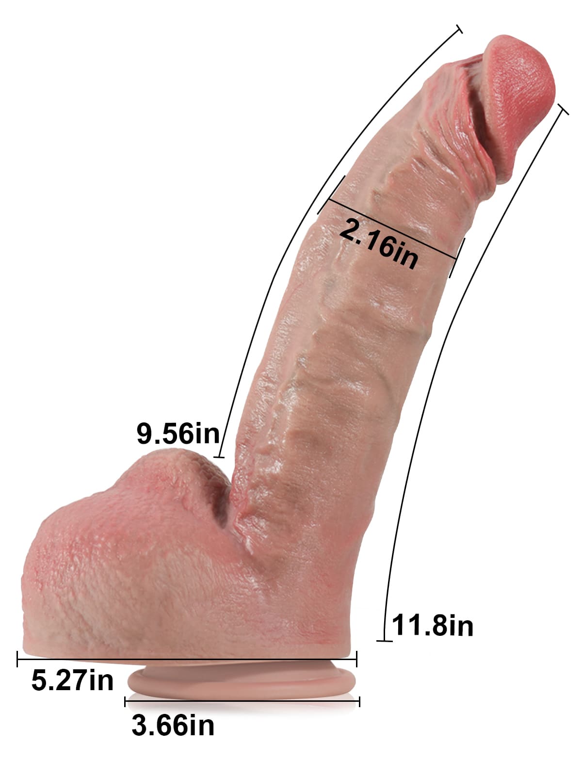 Dirk 11.8" x 2.1 Big Dildo Realistic Big Ball Dick With Metal Keel