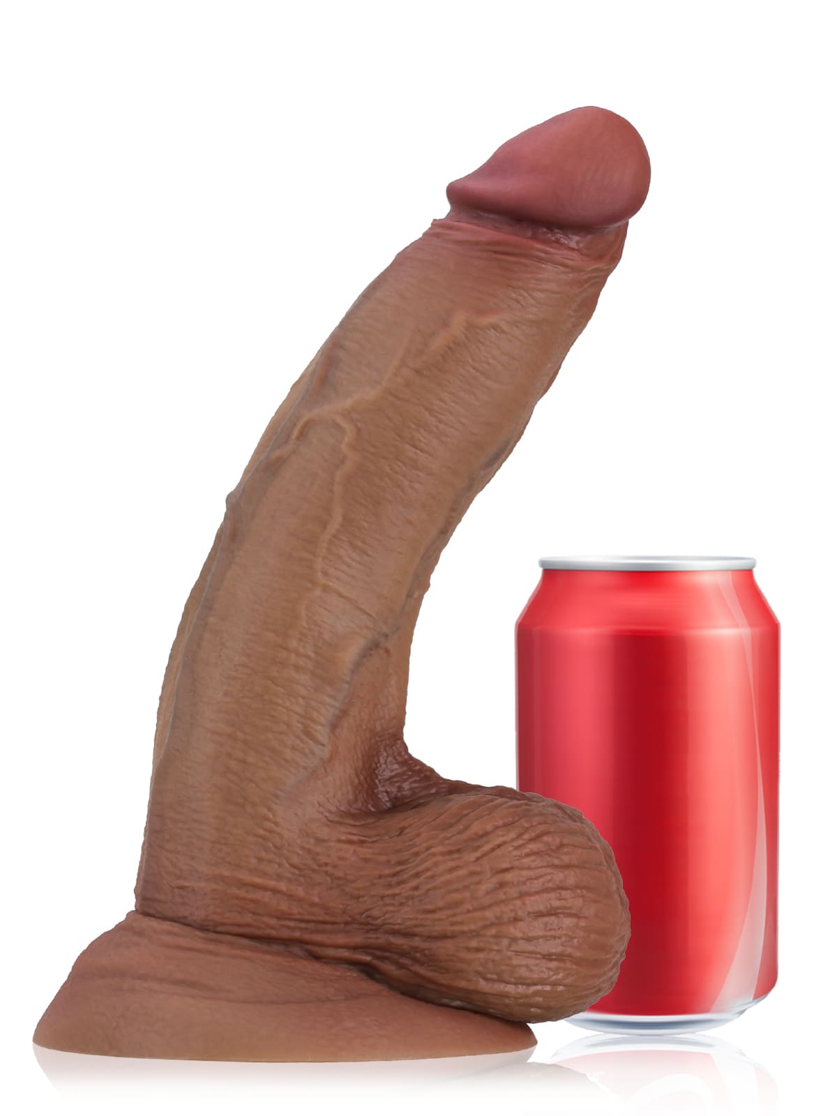 Dylan 9.6" X 1.9" Soft Brown Thick Curved Realistic Dildo