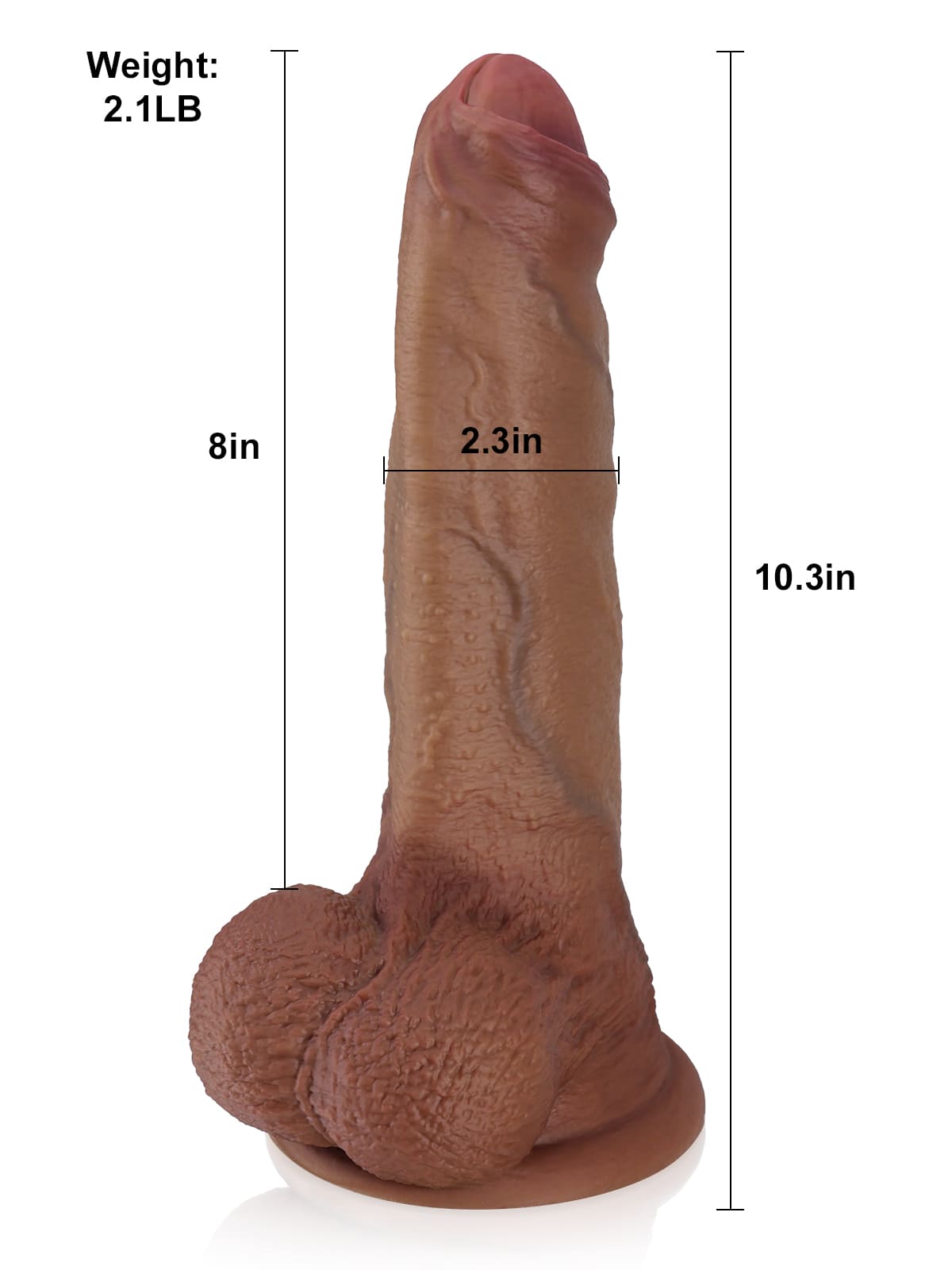 Edward 10" X 2.3" Soft Brown Realistic Huge Thick Dildo