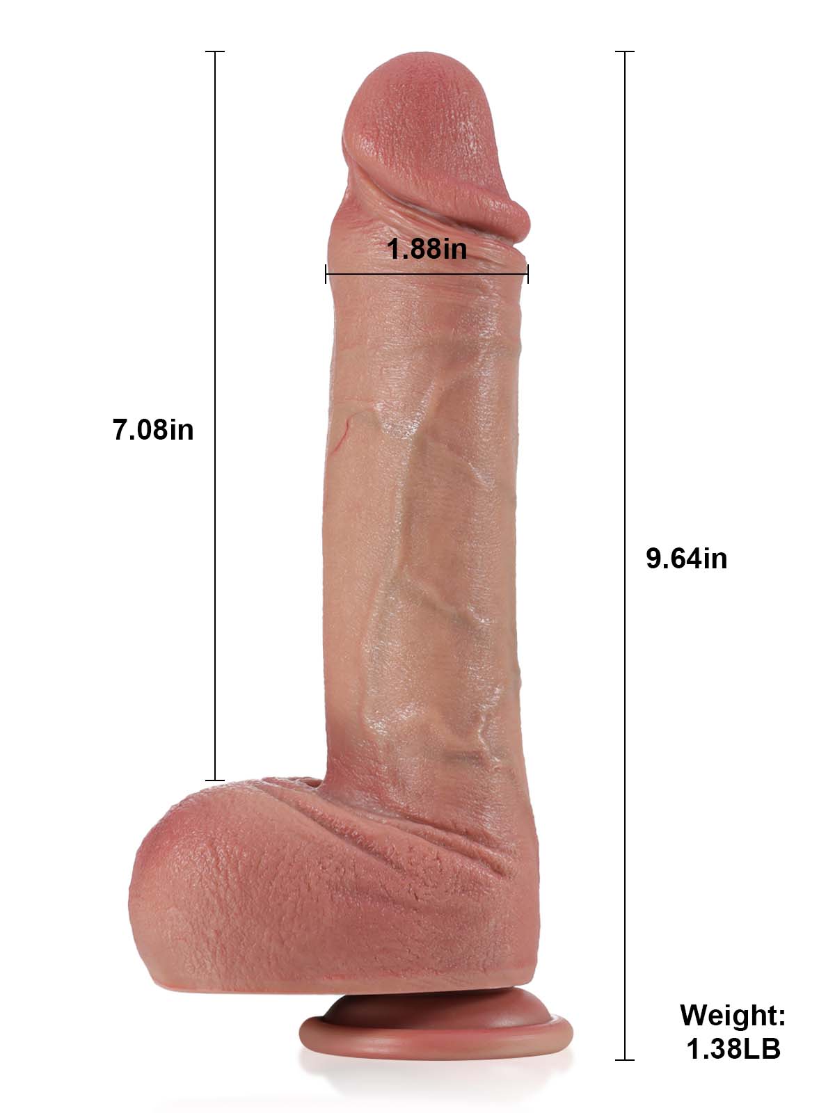 Brandon 9.6" x 1.8" Flesh Ultra Realistic Real Feel Dildo