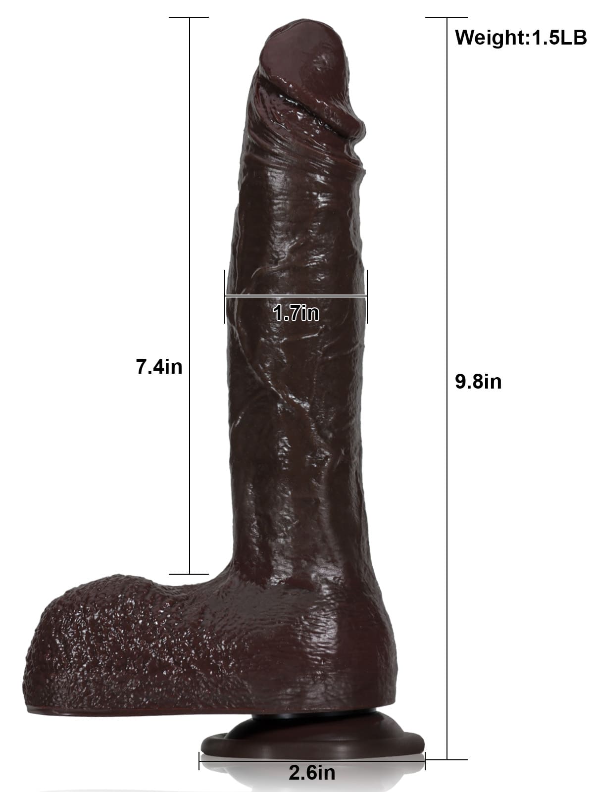 Francis 10" x 1.7" Black Huge 7 Modes Thrusting & 3 Modes Vibrating Dildo