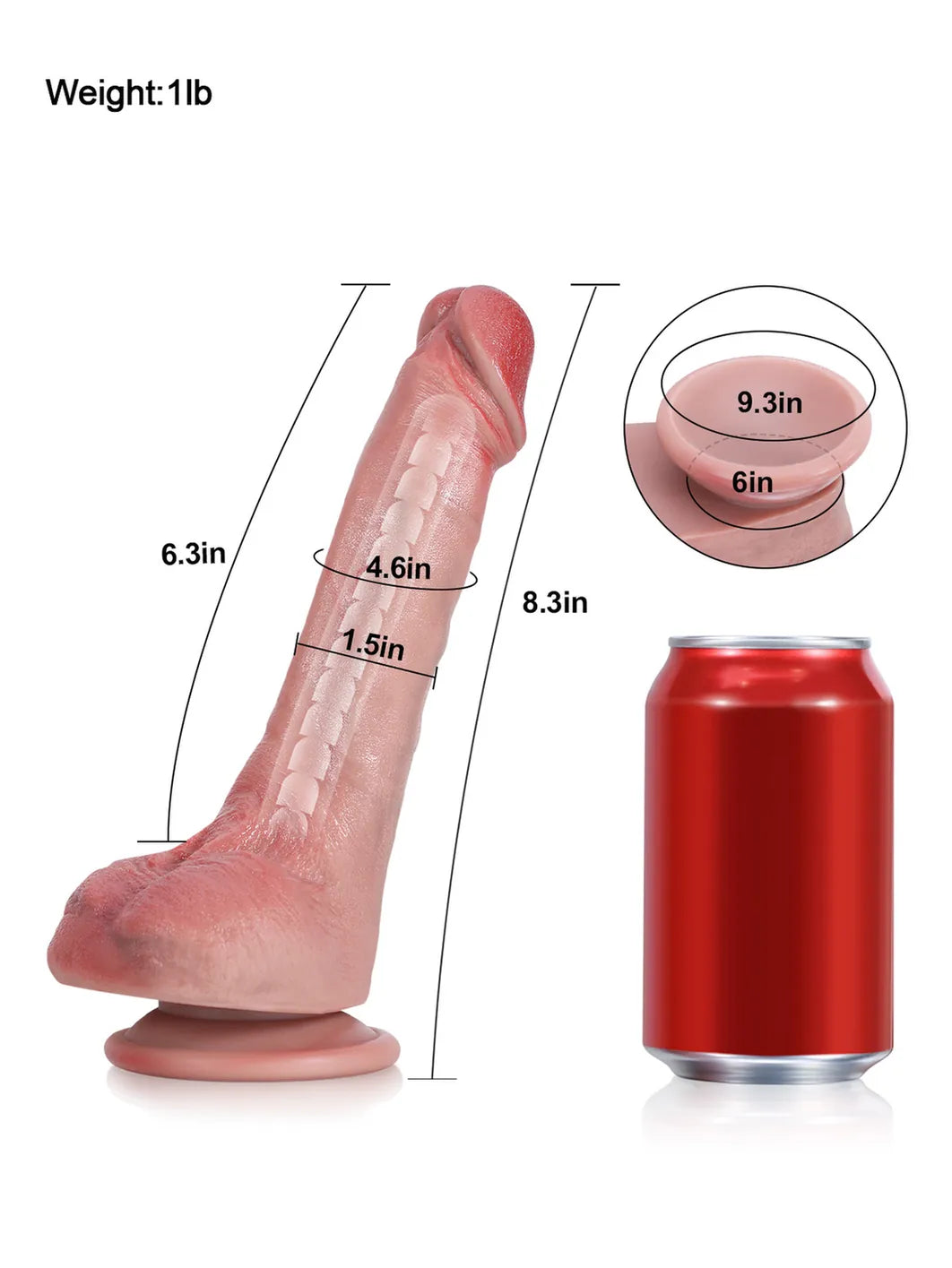 8.3" x 1.5" - Soft Silicone Flexible Thin Dildo With Keel