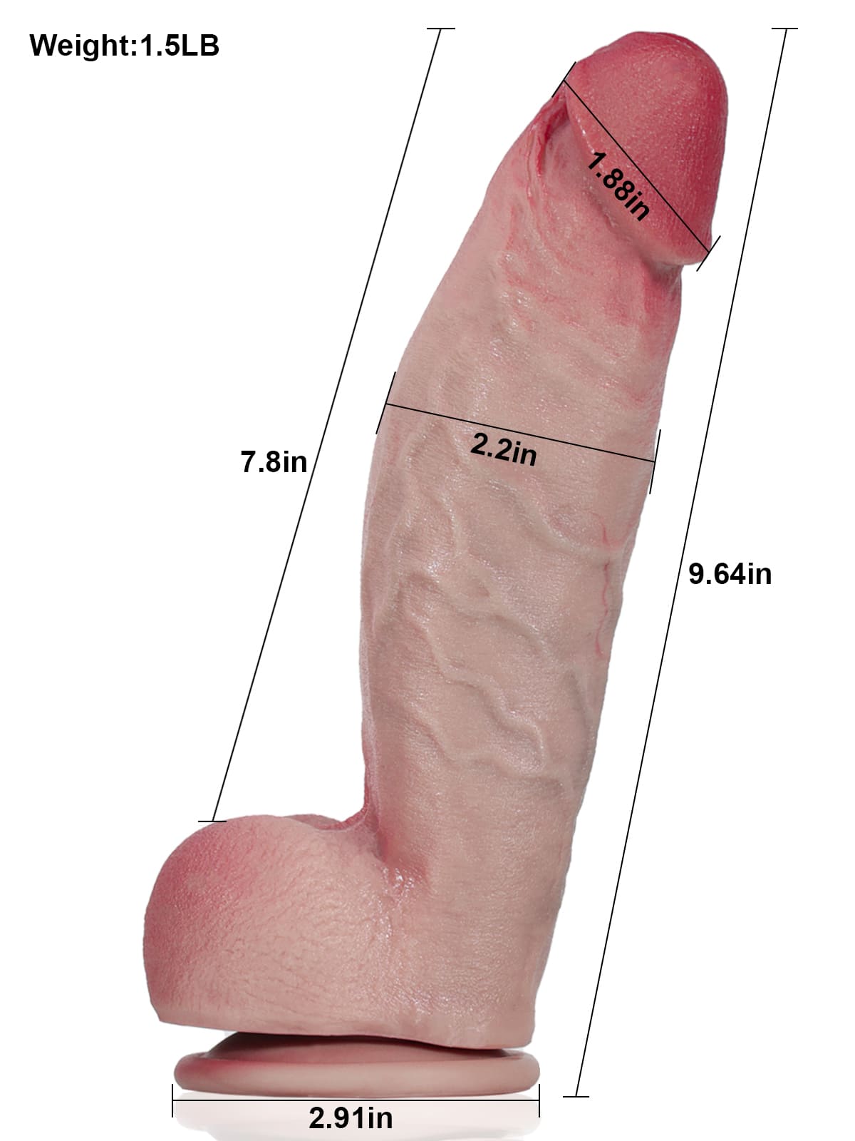 RealDick 9.6" x 2.2" Steven Soft Flesh Like Thick Short Fat Realistic Dildo