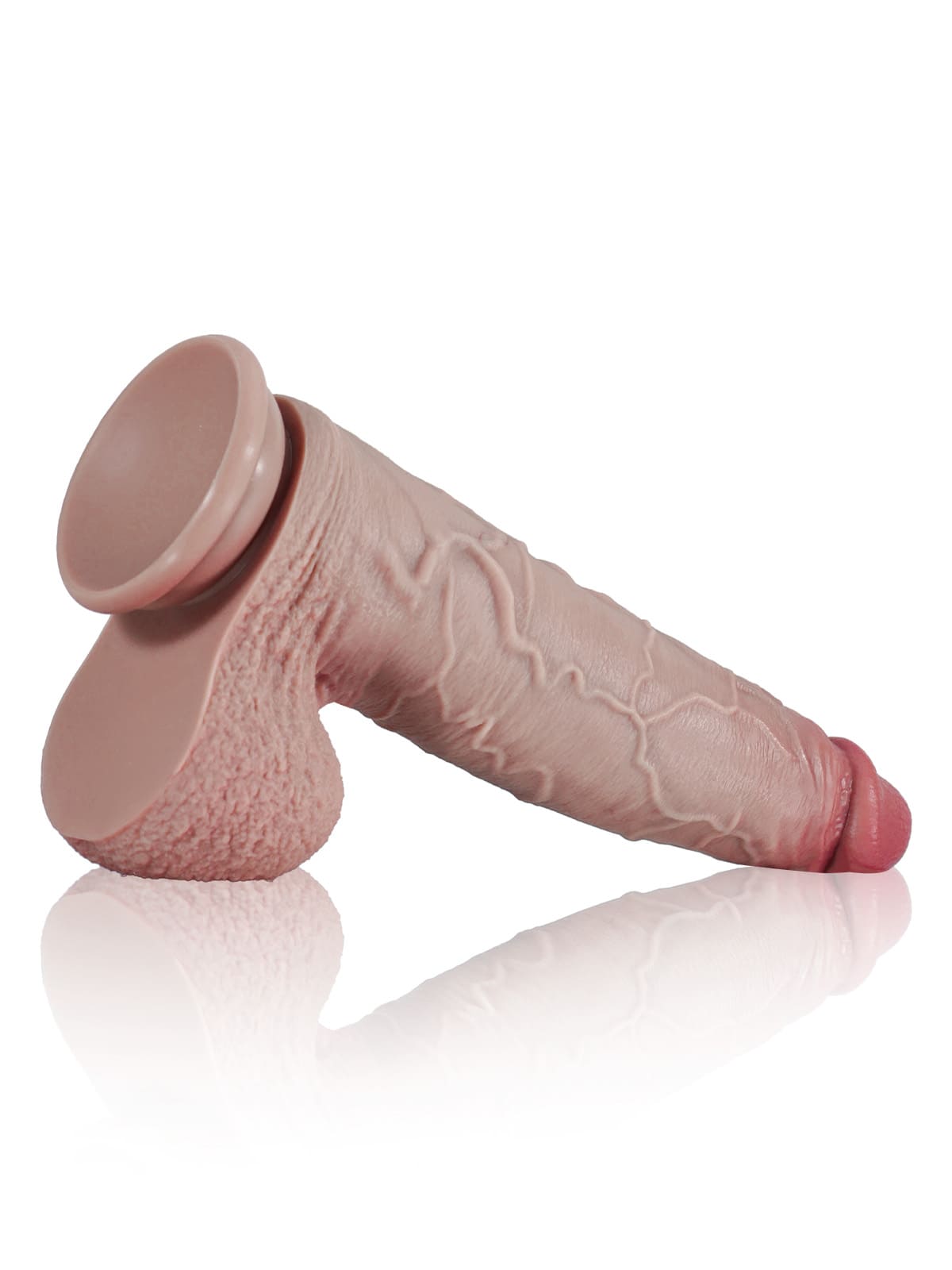 Lewis 10" X 2.1" Thick Huge Soft Sliding Skin Dildo With Foreskin