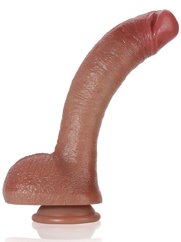 Luke 10.2" x 1.9" G Spot Lifelike Curved Liquid Silicone Dildo