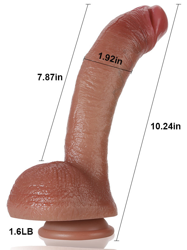 Luke 10.2" x 1.9" G Spot Lifelike Curved Liquid Silicone Dildo