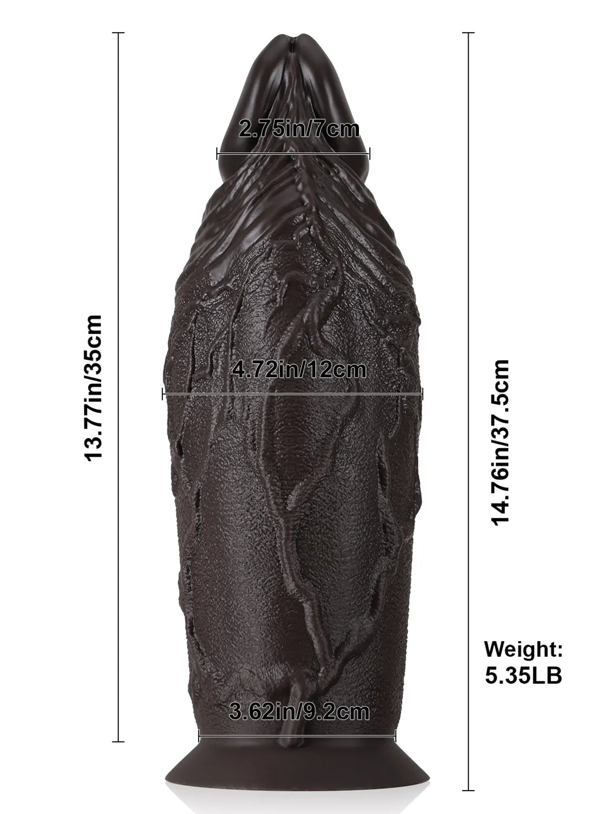 14.7" x 4.7" Thick Silicone Pointed Glans BBC Anal Dildo