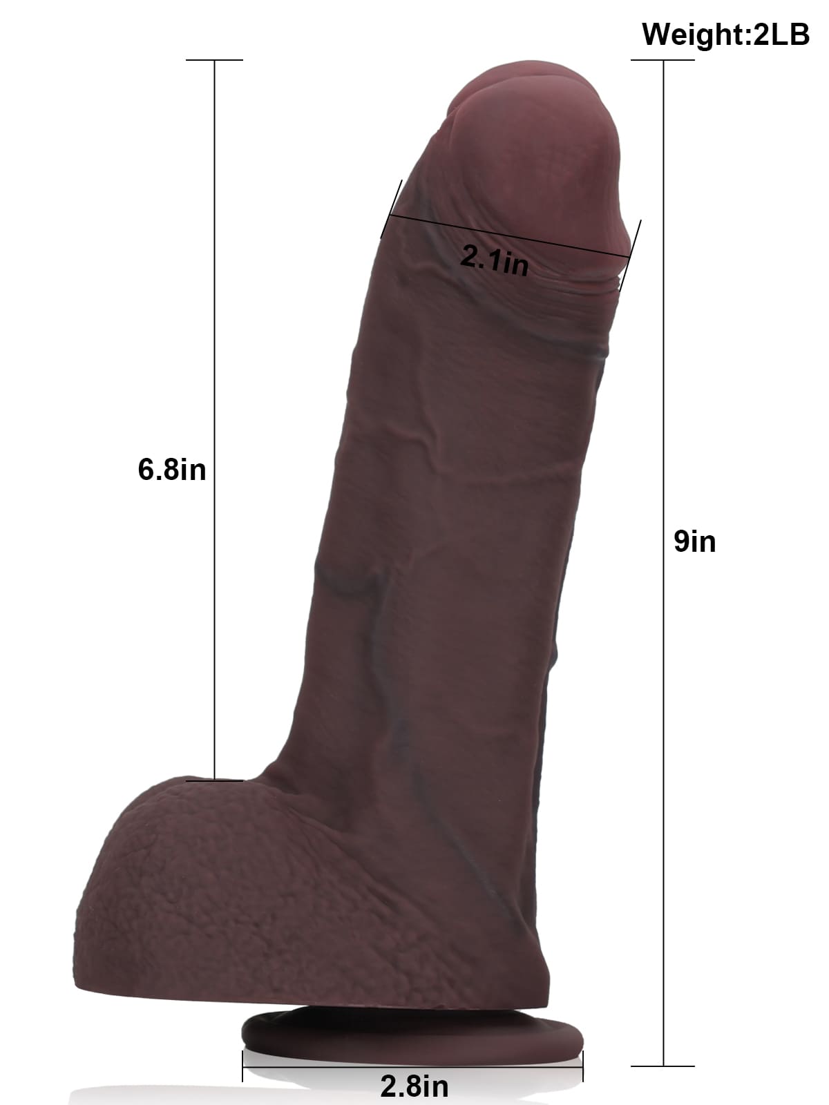 Martin 9" X 2.1" Real Feel Thick Realistic Black Cock Dildo