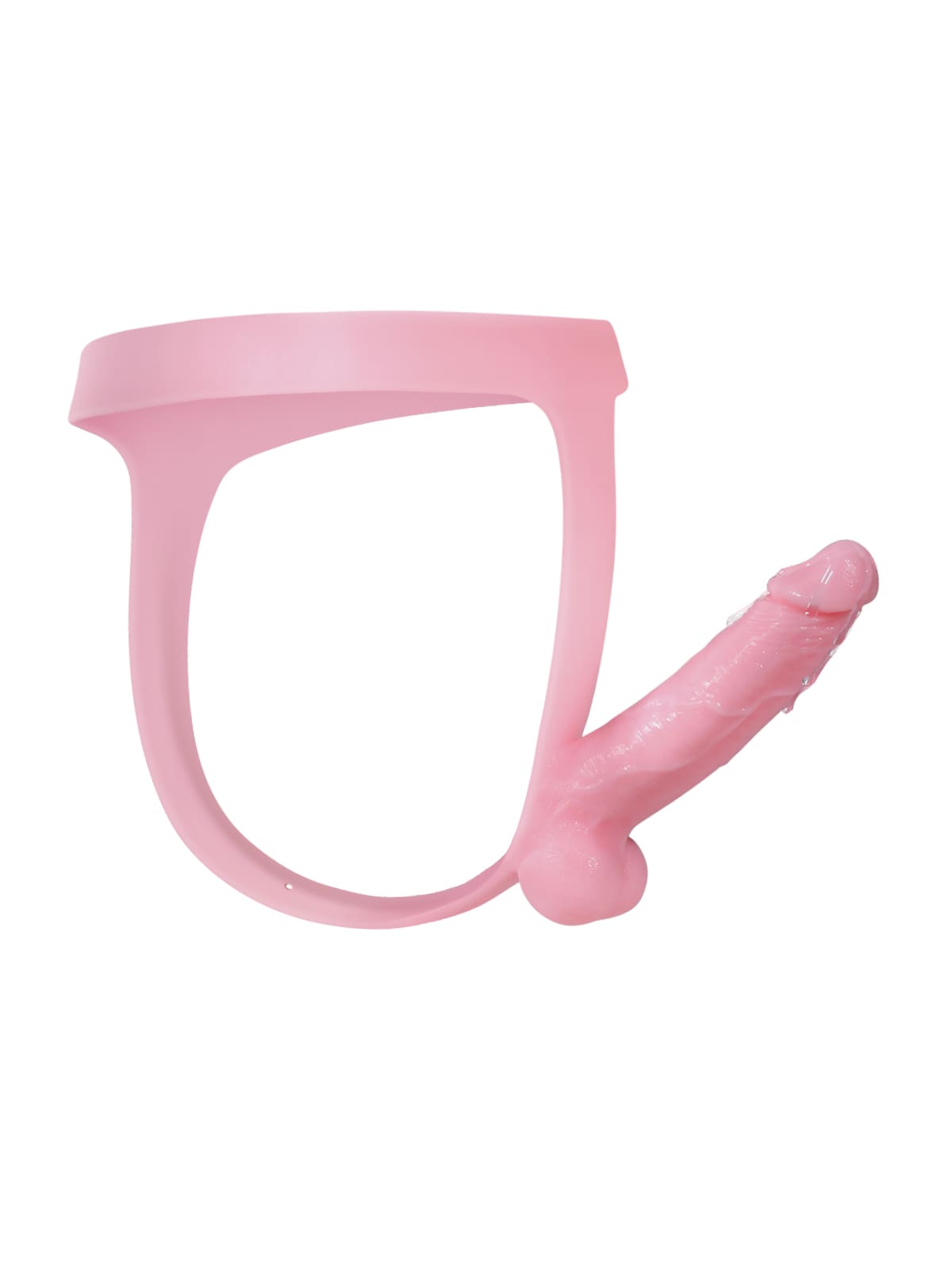 Nathan Pink Realistic Silicone Strapped Dirty Penis, Sexy Thong Style - with 5.9" x 1.6" Dildo