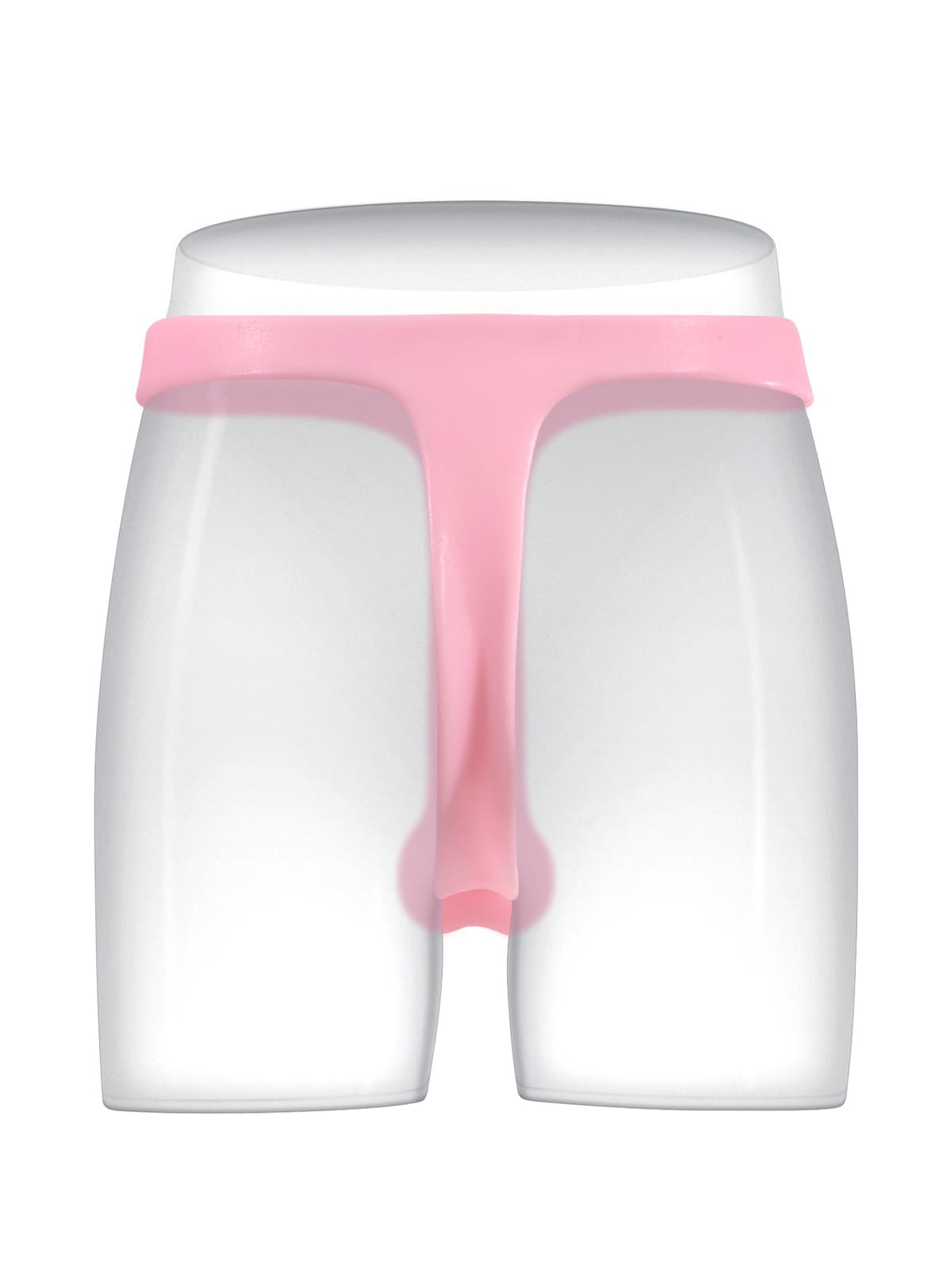 5.9" x 1.6" Pink Realistic Silicone Strapped Dirty Penis, Sexy Thong Style - with Dildo