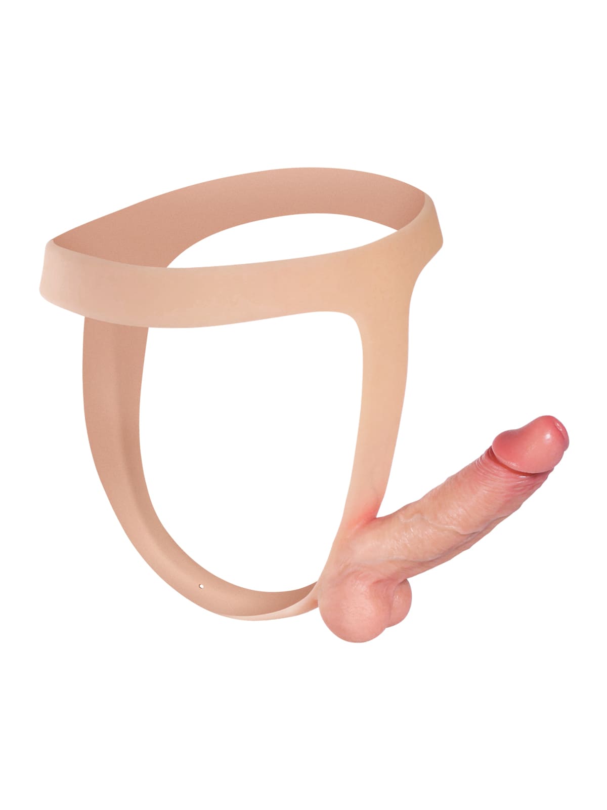 Nathan Flesh Realistic Silicone Strapped Dirty Penis, Sexy Thong Style - with 5.9" x 1.6" Dildo