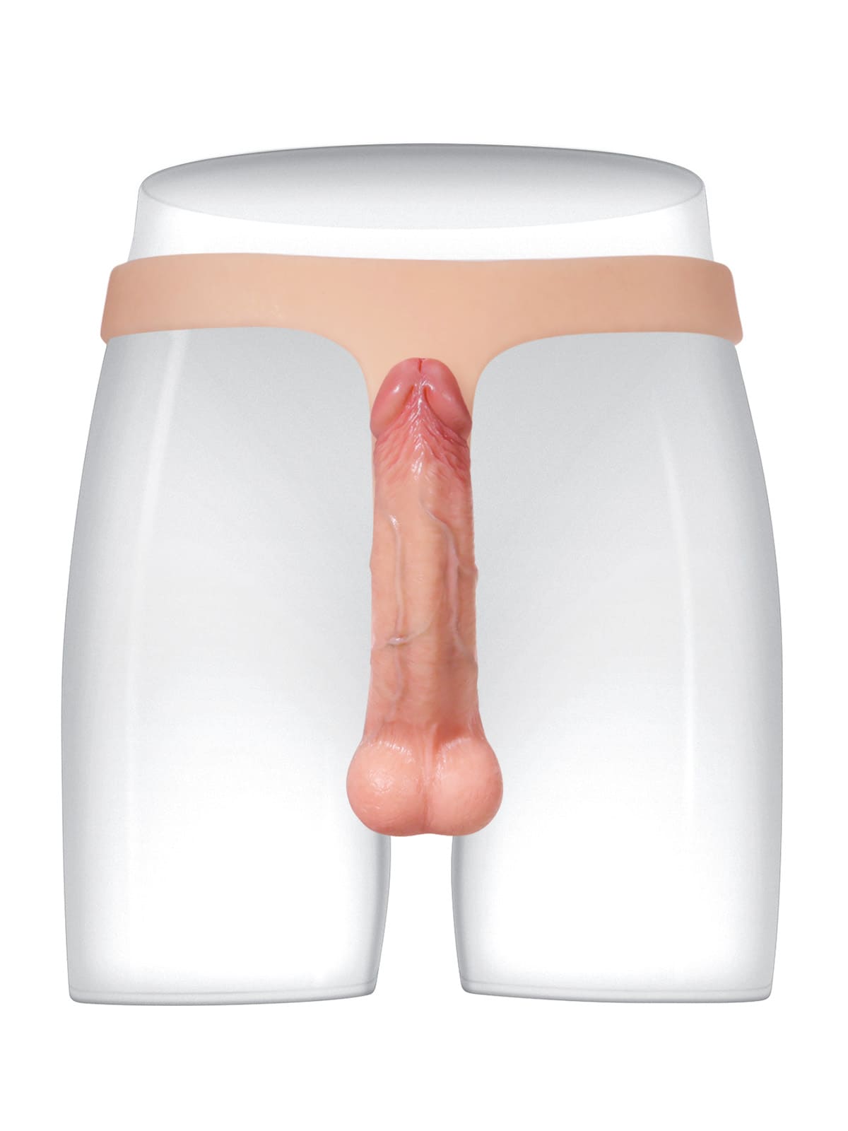 6" x 1.5" Flesh Realistic Silicone Strapped Dirty Penis, Sexy Thong Style - with Dildo