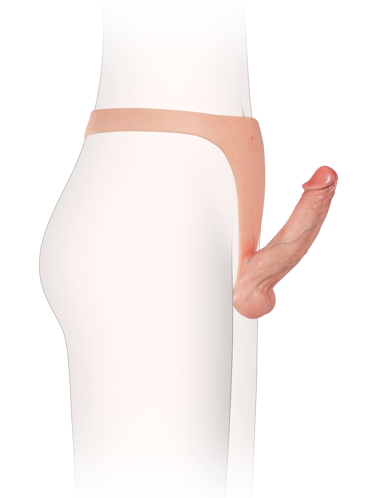 6.3" x 1.5" Realistic Silicone Strapped Dirty Penis, Sexy Thong Style With Dildo