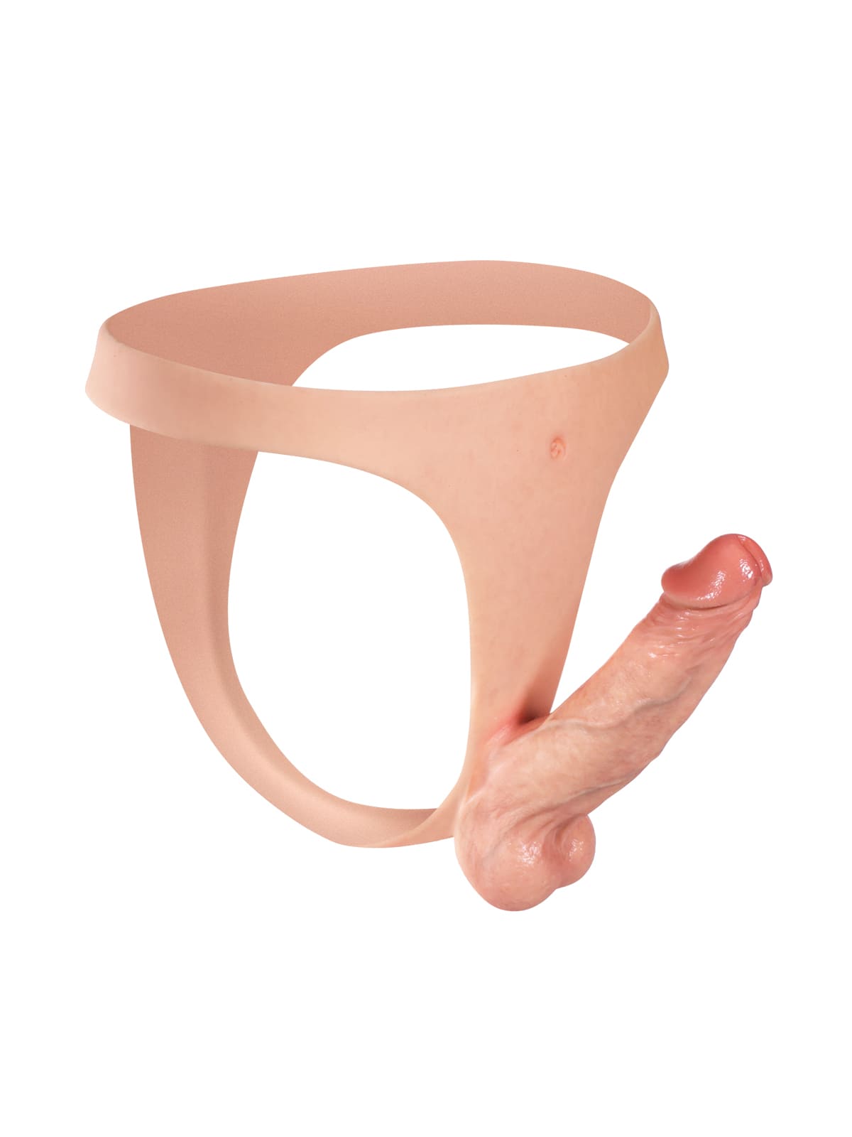 6.3" x 1.5" Realistic Silicone Strapped Dirty Penis, Sexy Thong Style With Dildo
