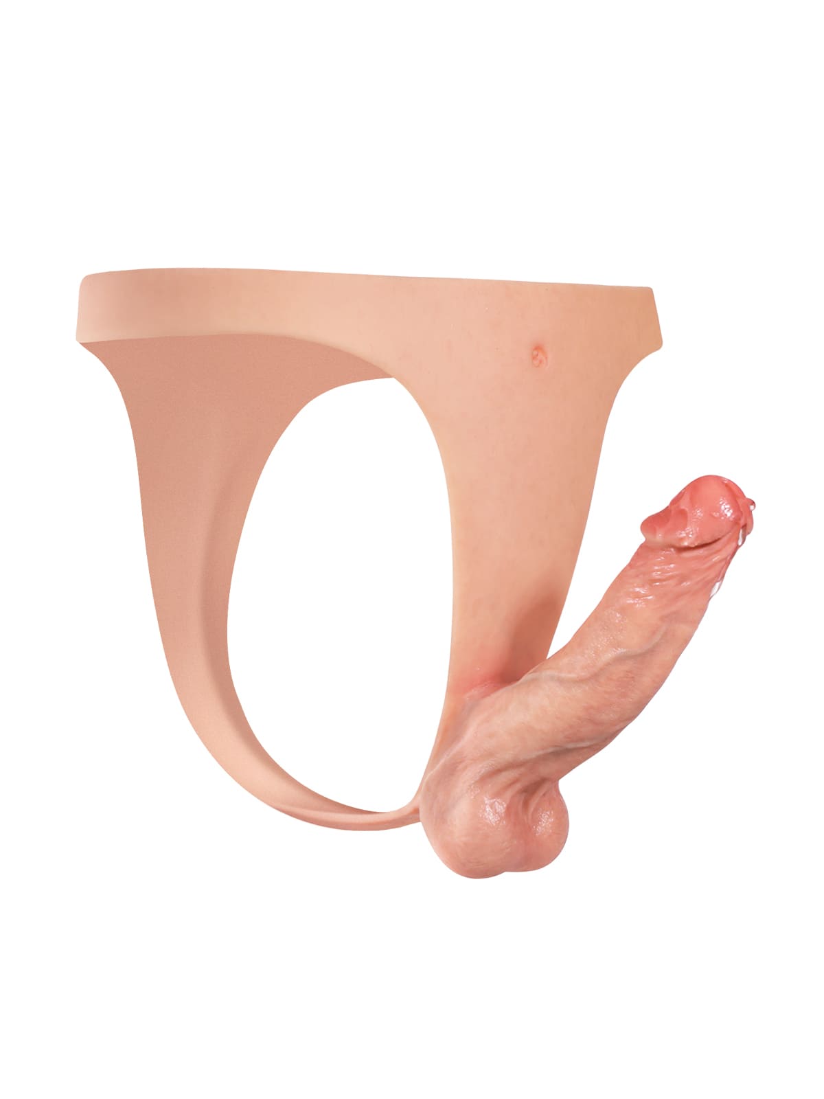 6.3" x 1.5" Realistic Silicone Strapped Dirty Penis, Sexy Thong Style With Dildo