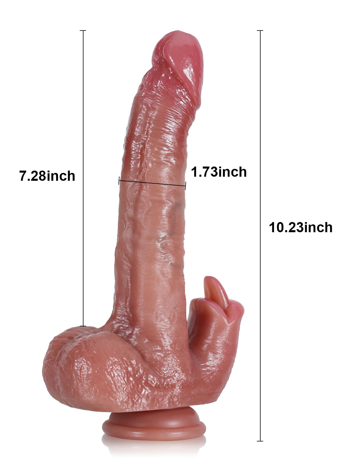 Ramon 10" x 1.7" Rabbit G Spot 10 Modes Vibrating & Pulsating Thrusting Dildo