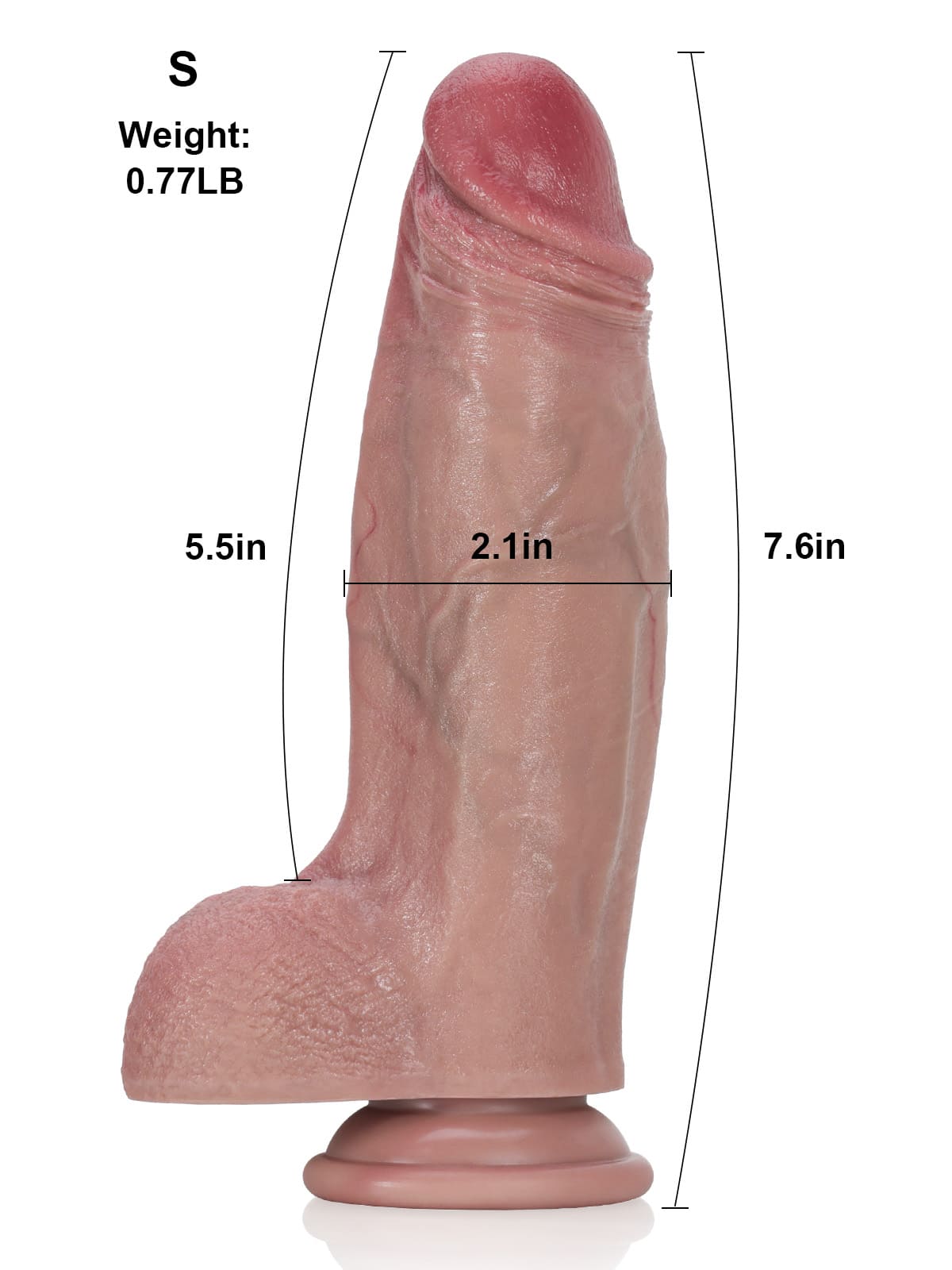 Jorge 7/8/10 Inch Size Realistic Soft Flesh Like Thick Short Fat Dildo