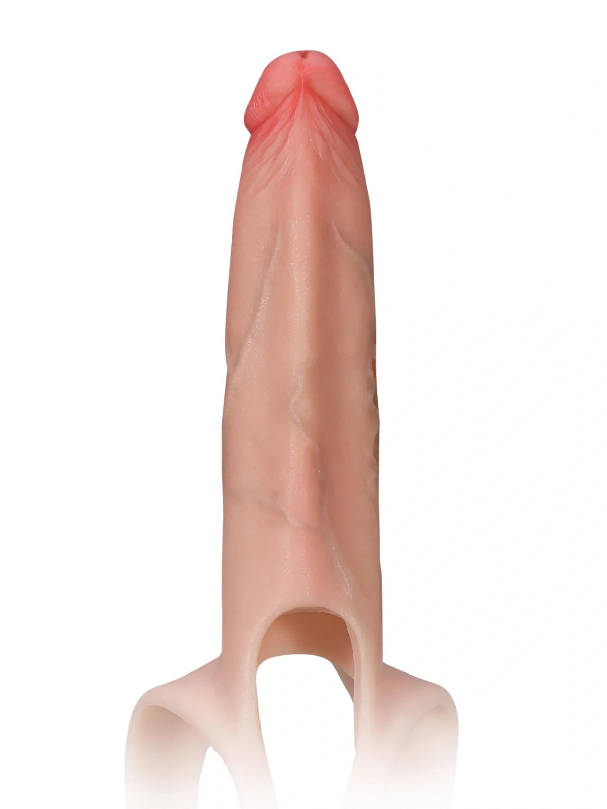 Emberfall hollow strap-on front view showing the hollow open base and shaft