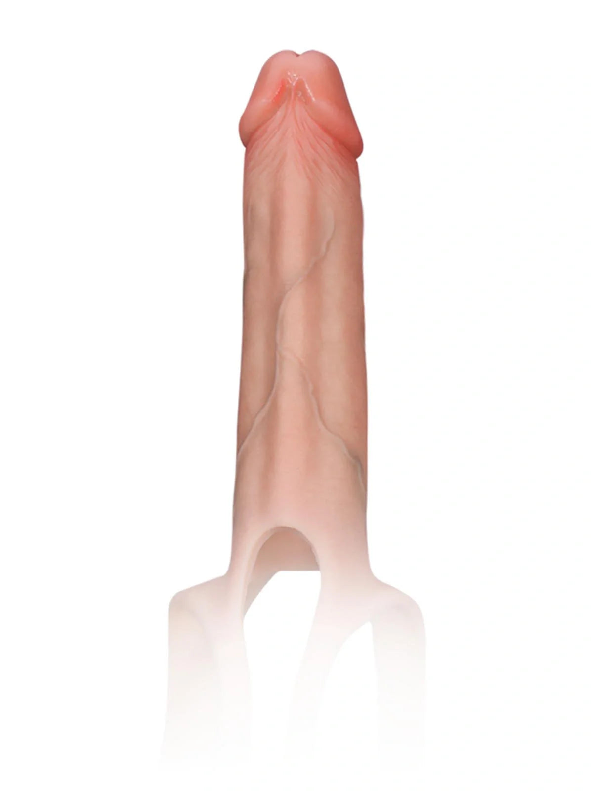 Front view of the Seraphine hollow strap-on sleeve on a white background