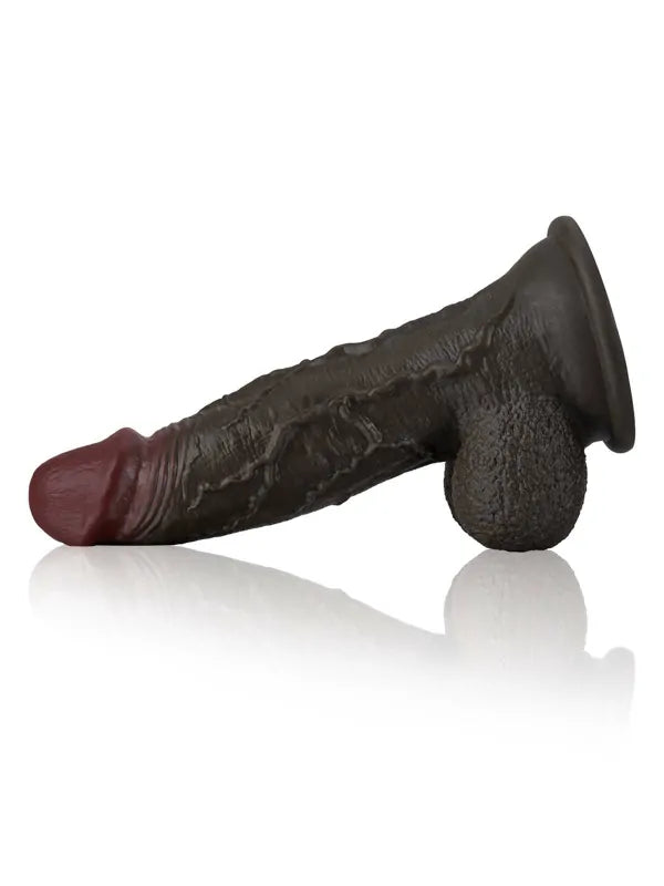 Shawn 14.7" x 3.5" Huge Realistic Black Dildo with Wrinkled Testicles and Suction Cup