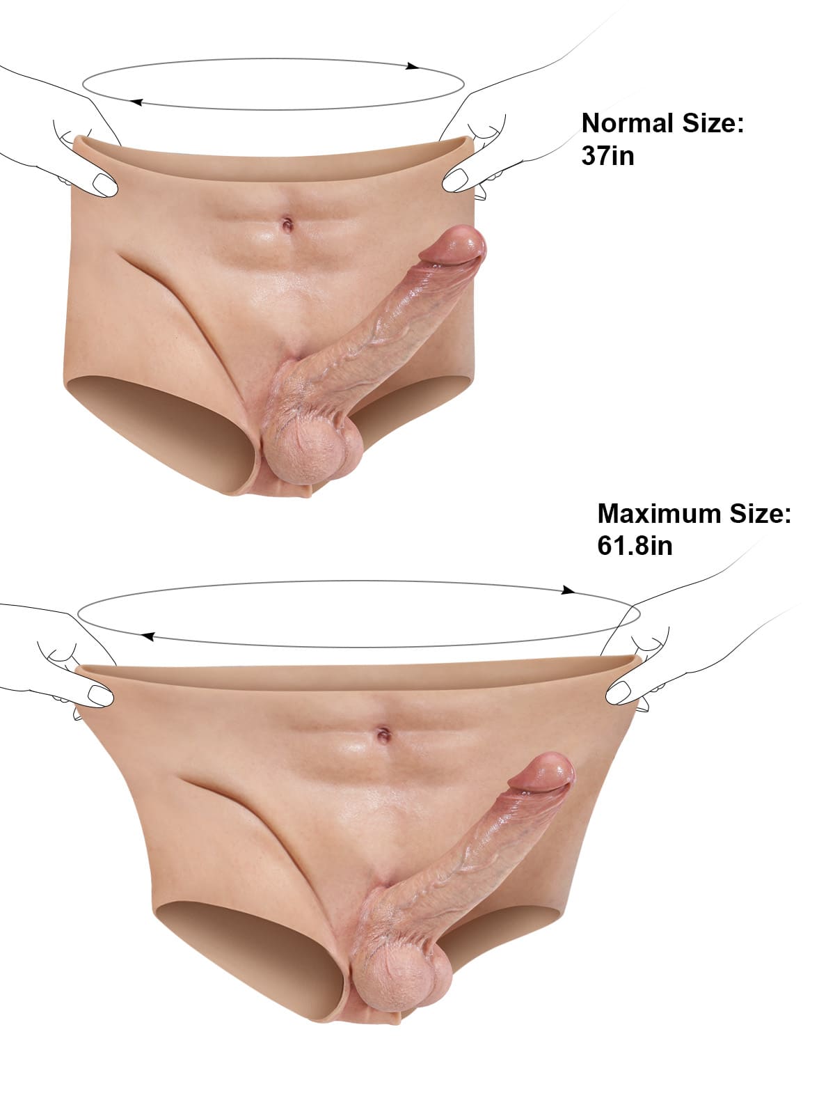 Strap Shorts 7.2" x 1.7" Realistic Soft Cyber Skin Strap-On Dildo