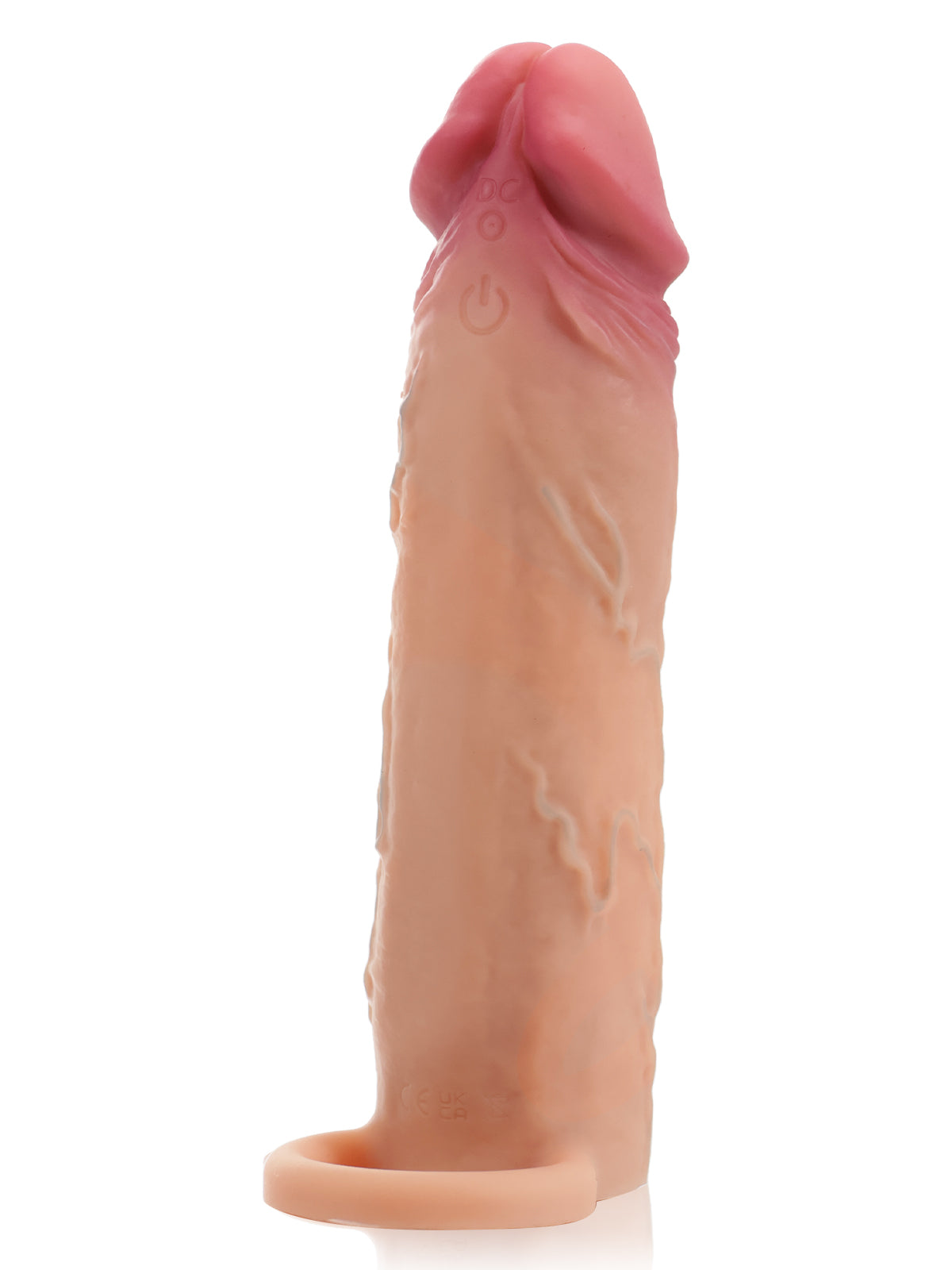 7.4” x 1.8” Flesh Sliding Skin Vibrating Cock Sleeve