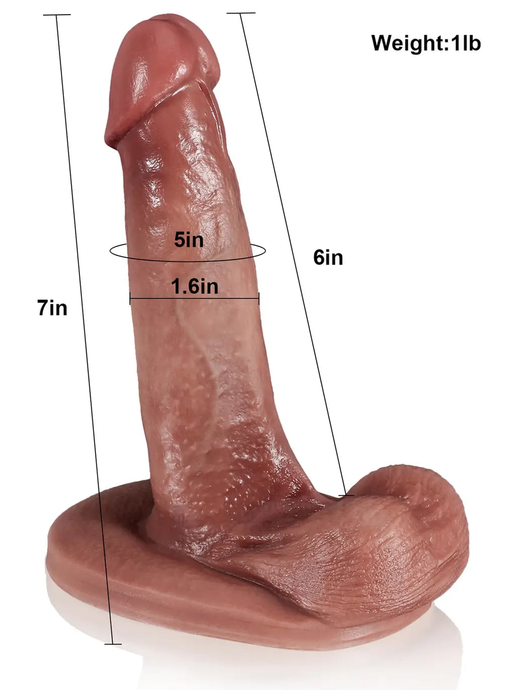 7” x 1.6” Small Dildo Most Realistic Feeling Dildo With Foreskin & Balls