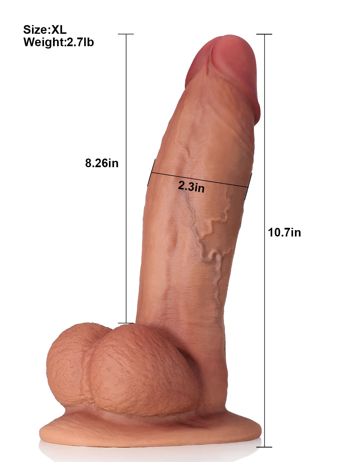 Big Boy 12" x 2.7" XXL Huge Dildo Soft Skin Dick Give You A Better Experience