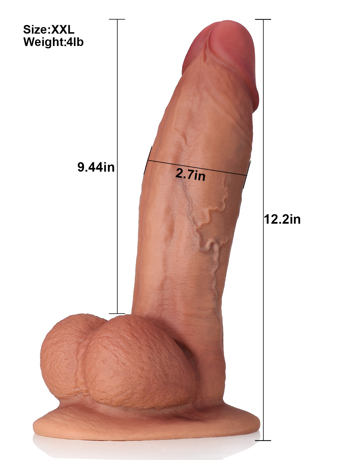 Big Boy 12" x 2.7" XXL Huge Dildo Soft Skin Dick Give You A Better Experience