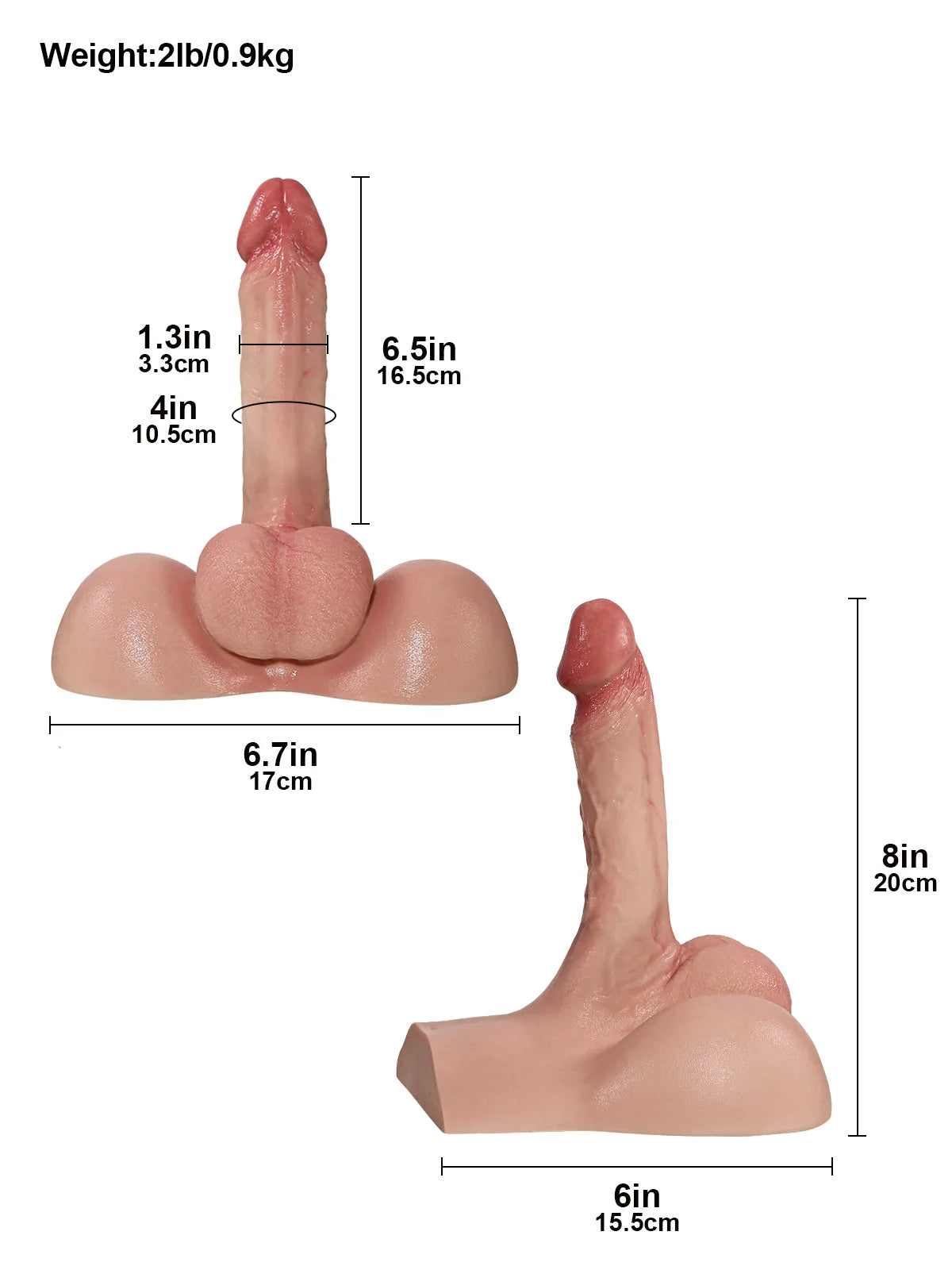 Silas | 6.5" x 1.3" Lifelike Torso Dildo with Keel