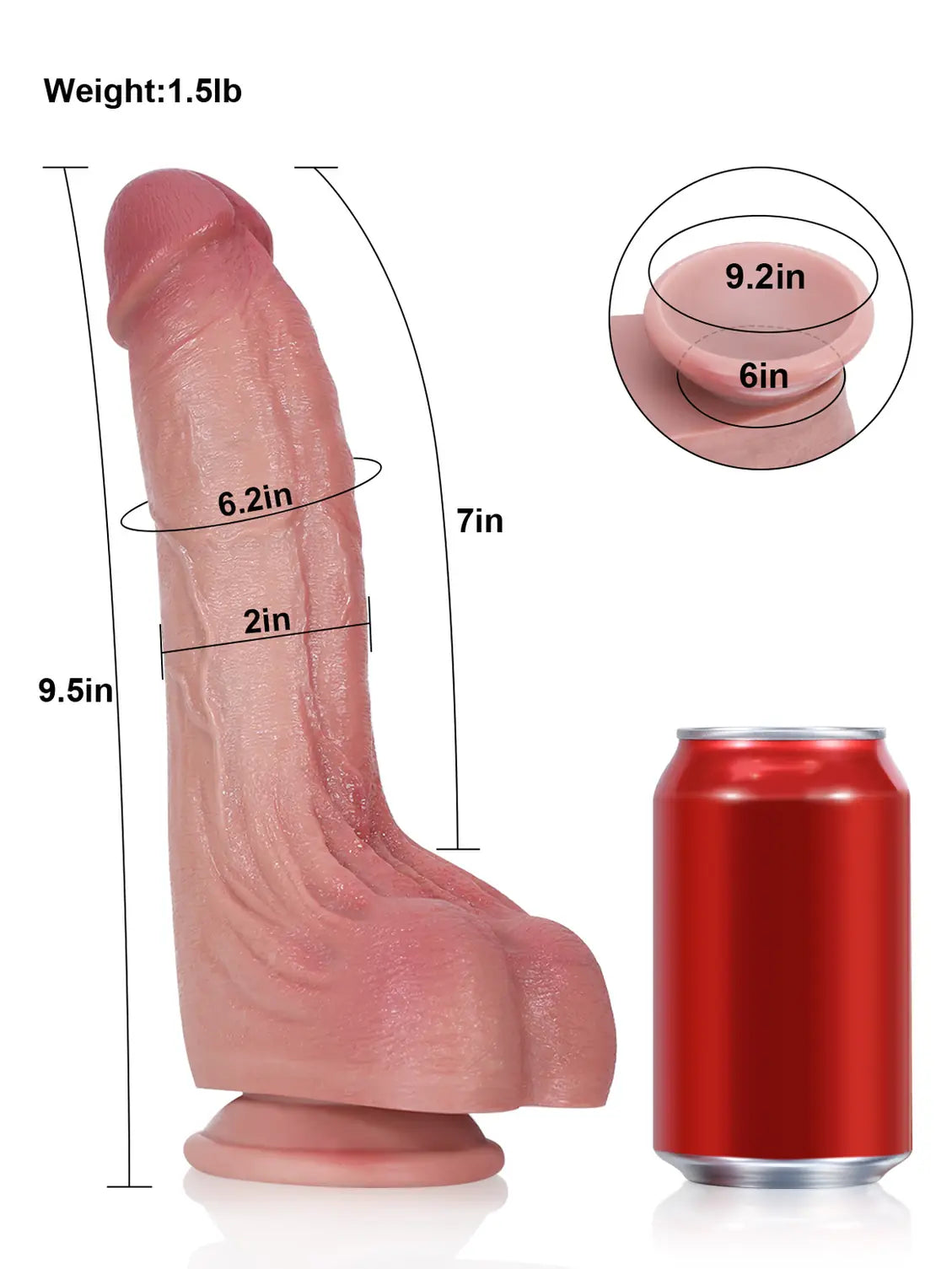 Cameron | 9.5" x 2" - Black Ultra Realistic Real Feel Dildo