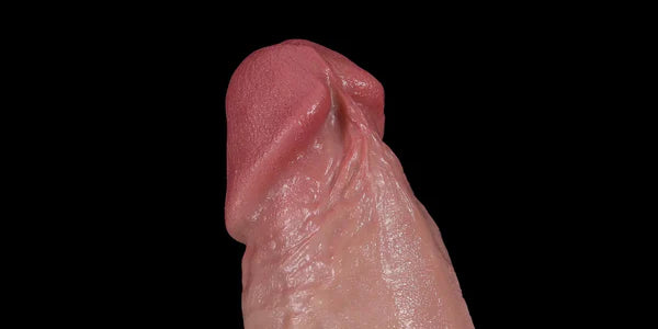 Flesh Kimi realistic dildo sculpted glans on black background